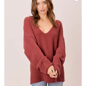 NWT Lovestitch Amaris Brick Red slouchy sweater